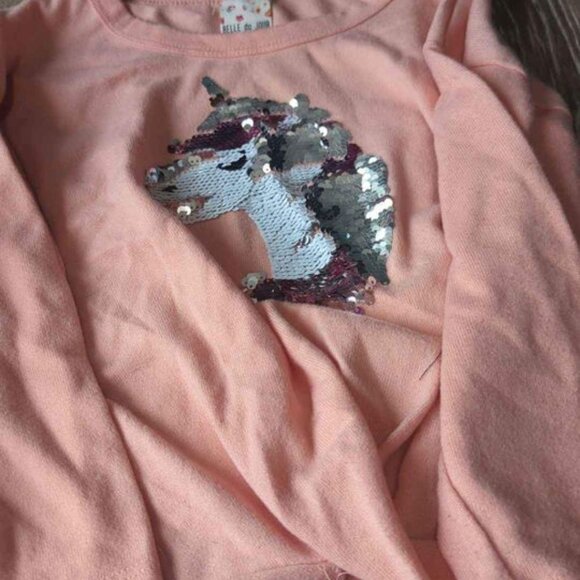 belle du jour girls youth xl long sleeve unicorn top - Picture 4 of 5